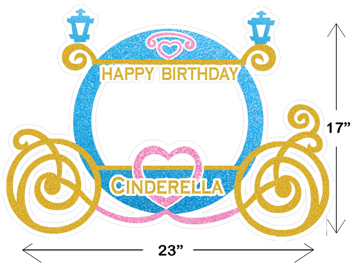 Cinderella Theme Birthday Party Selfie Photo Booth Frame