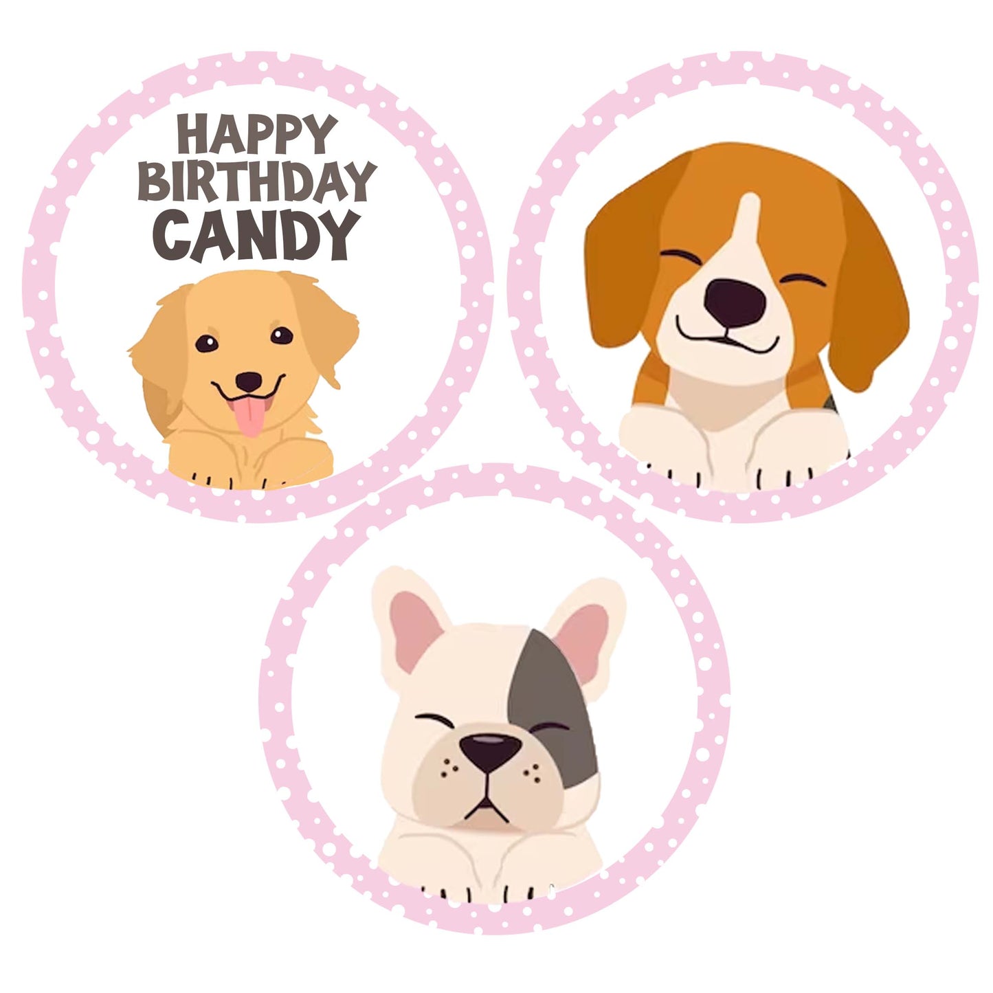 Dog Theme Birthday Party Cupcake Toppers