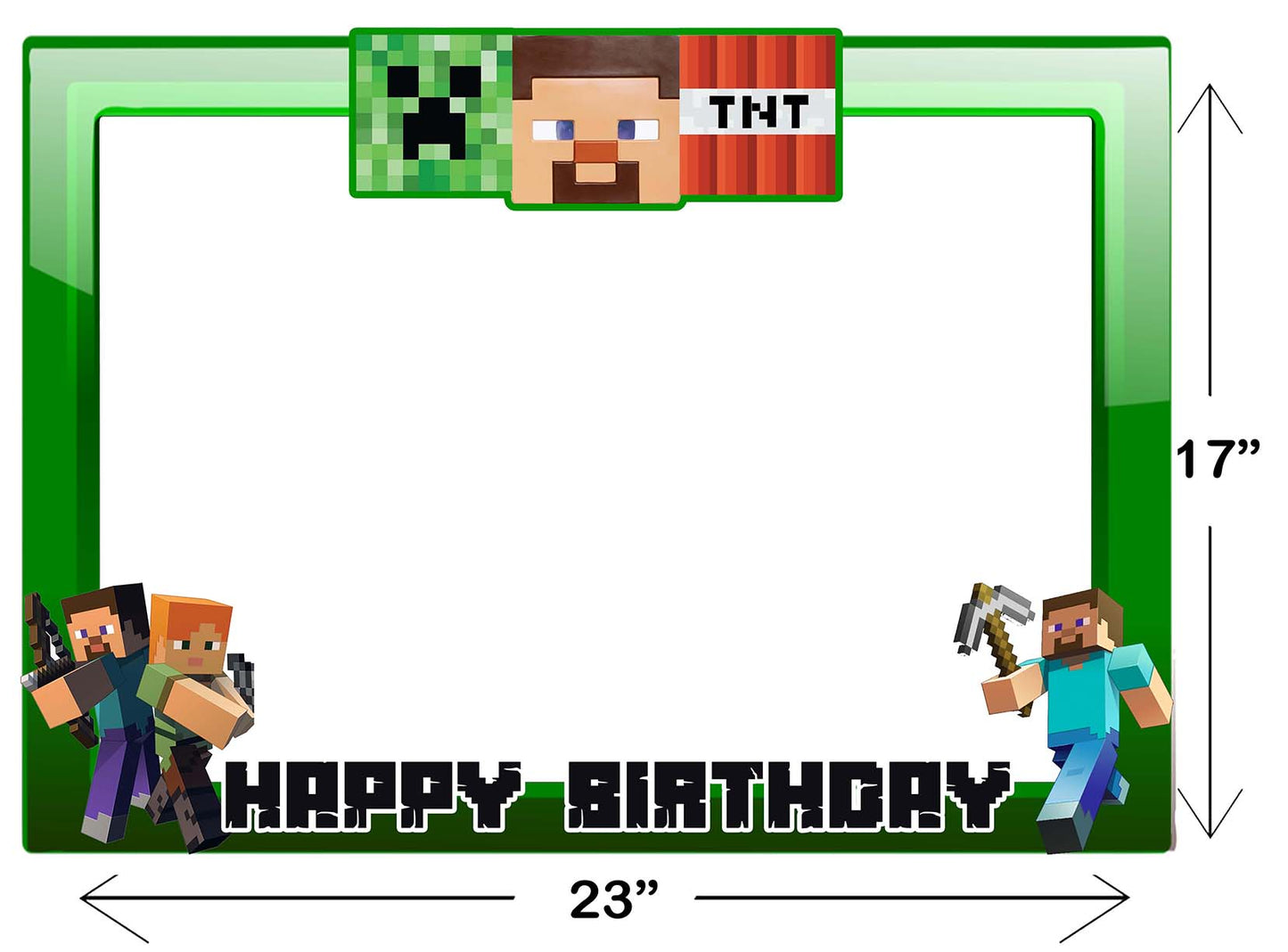 Minecraft Theme Birthday Party Selfie Photo Booth Frame