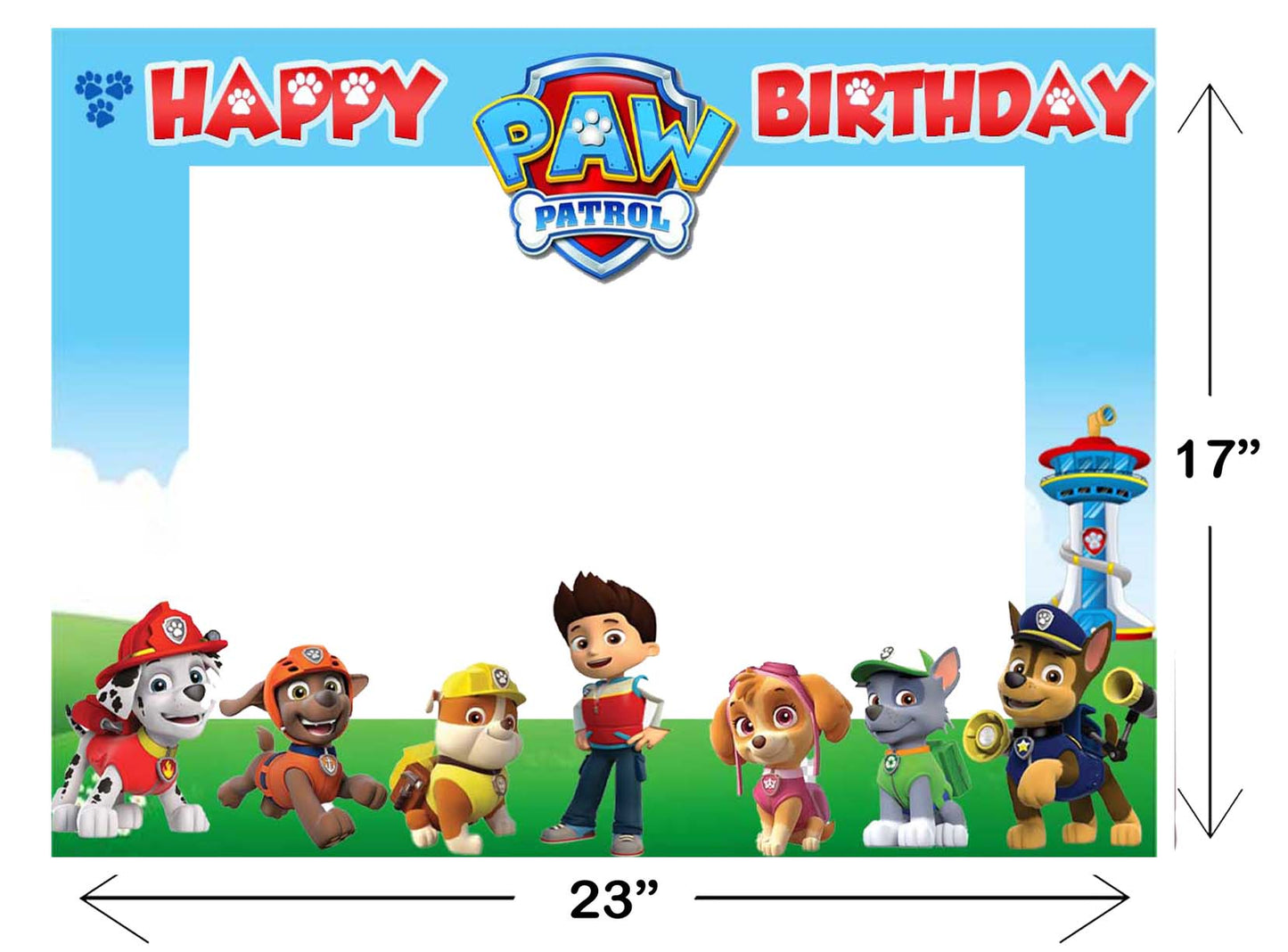 Paw Patrol Theme Birthday Party Selfie Photo Booth Frame