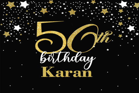 Personalize 50th Backdrop Banner