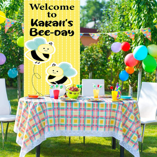 Bee Baby Shower Customized Welcome Banner Roll up Standee (with stand)