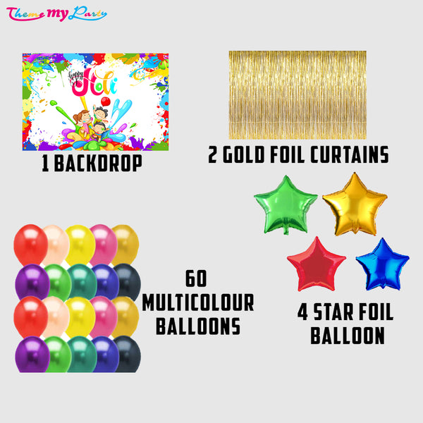 Holi Party Decorations Banner Kit