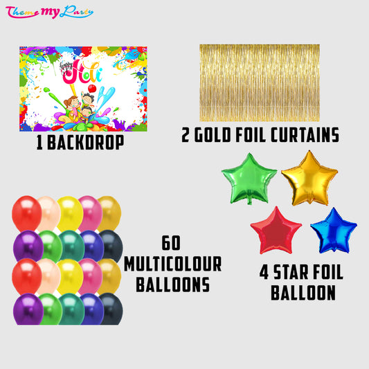 Holi Party Decorations Combo Kit
