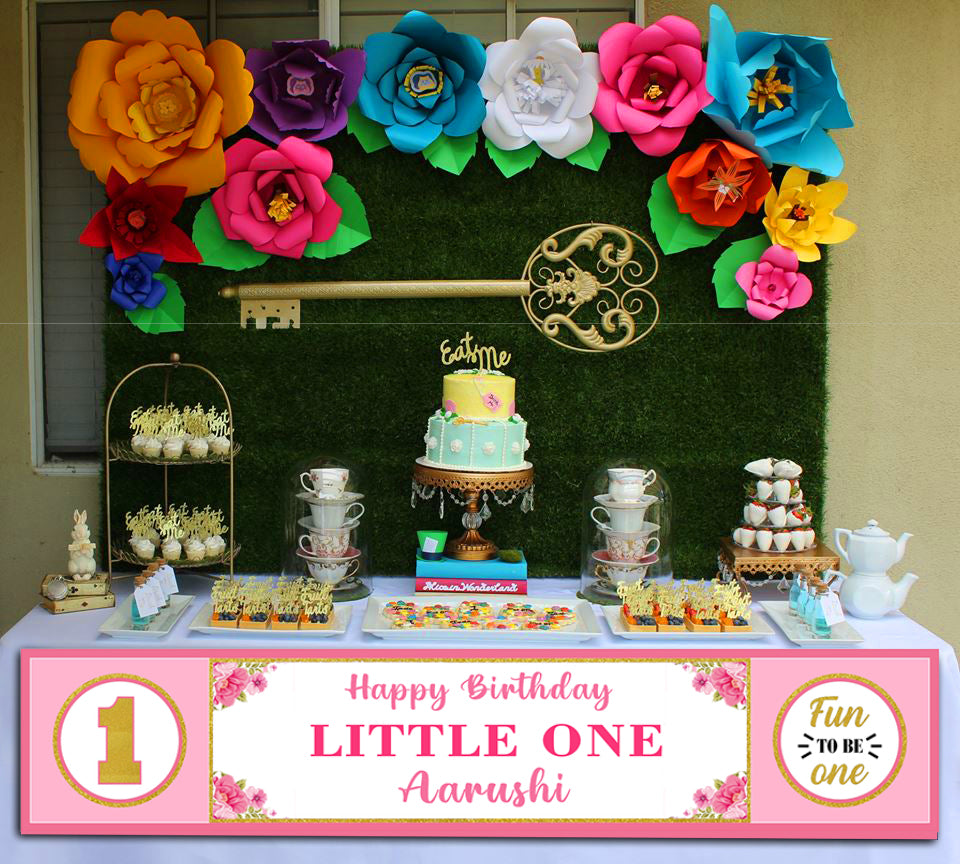 One Is Fun First Birthday Long Banner for Decoration
