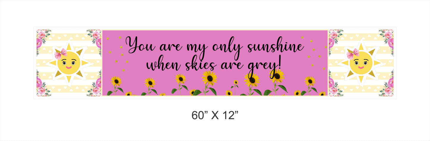 Sunshine Theme Birthday Party Long Banner for Decoration