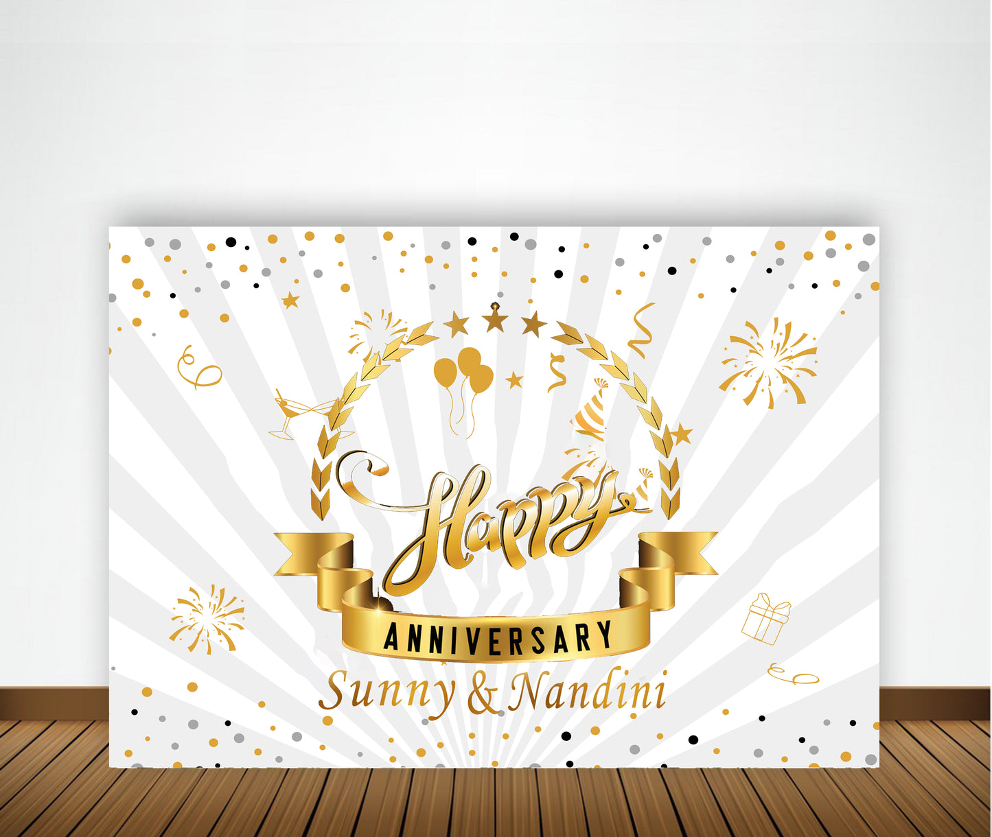Anniversary Party Backdrop Banners for Couples