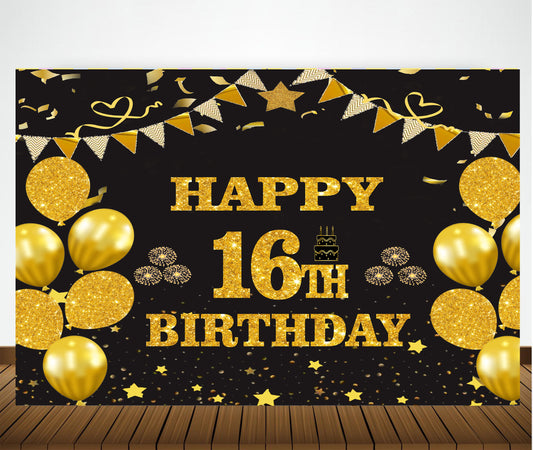 16th Birthday Party Backdrop
