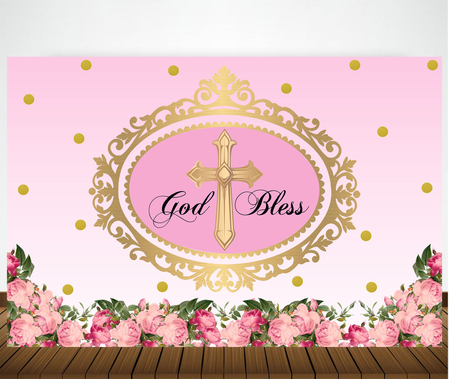 Baptism Ceremony Girl Backdrop Banner Decoration