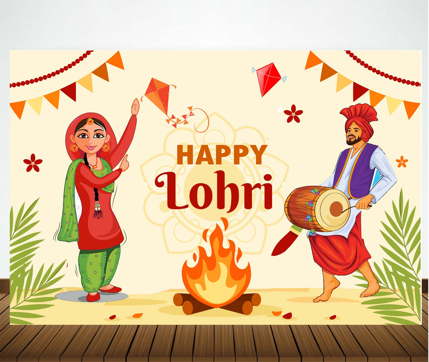 Lohri Party Backdrop For Kids