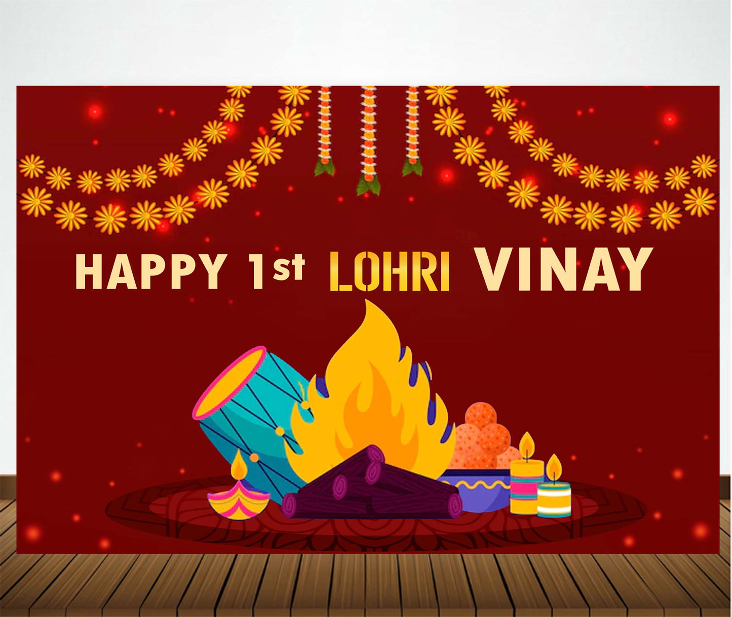 Lohri Party Backdrop For Kids