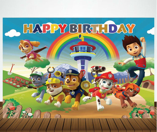 Paw Patrol Theme Birthday Party Backdrop
