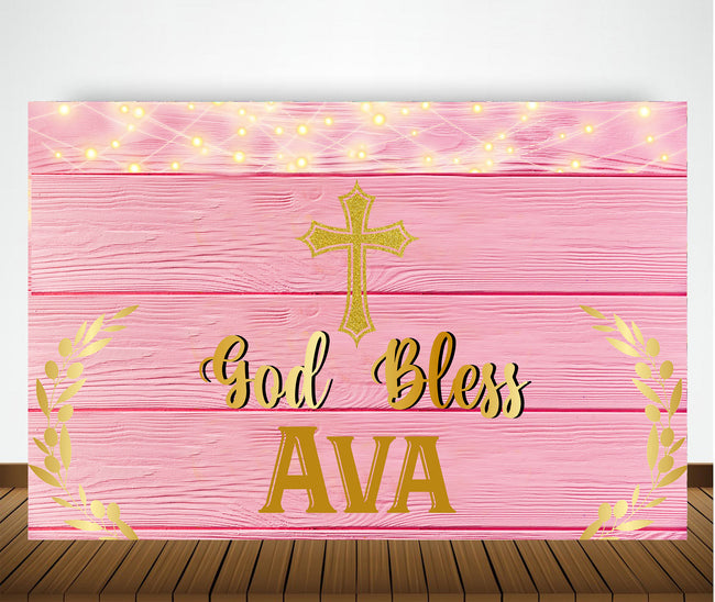 Baptism Ceremony Girl Backdrop Banner Decoration