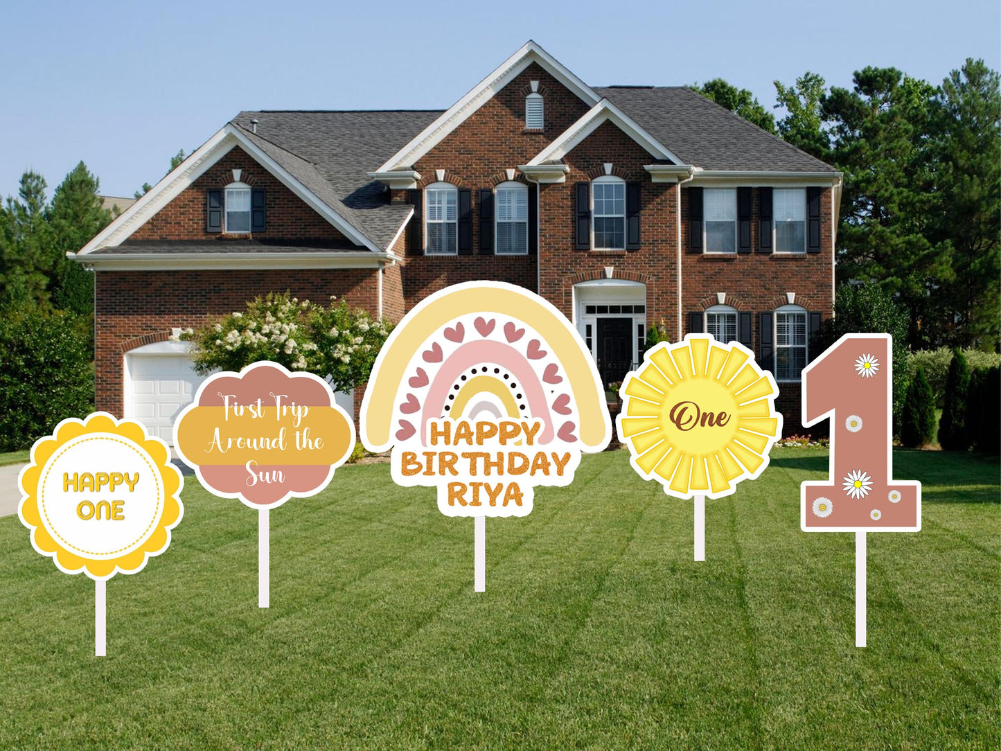 First Trip Around the Sun Theme Birthday Party Cutouts