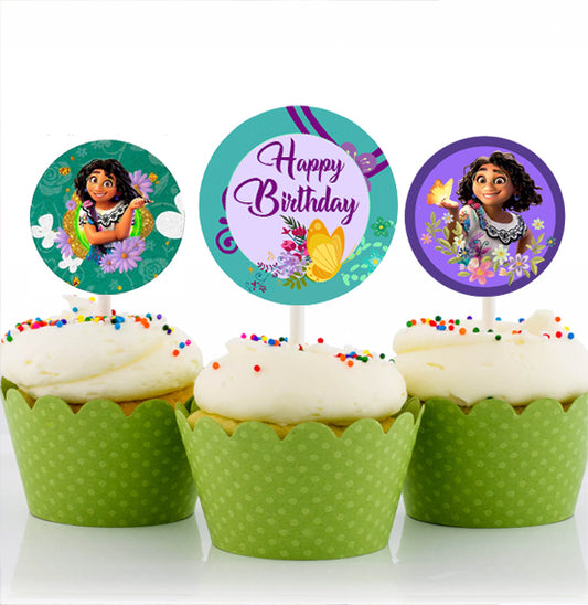Encanto Theme Birthday Party Cupcake Toppers