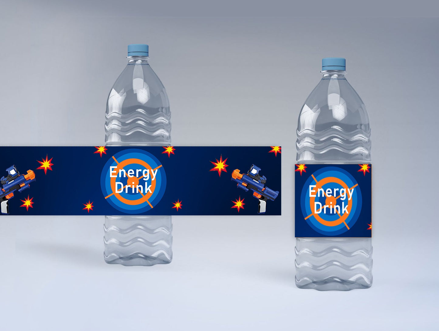 Battle Field -Birthday Party Water Bottle Sticker (Set Of 10)
