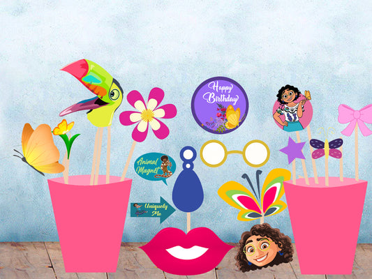 Encanto Theme Birthday Party Photo Booth Props Kit