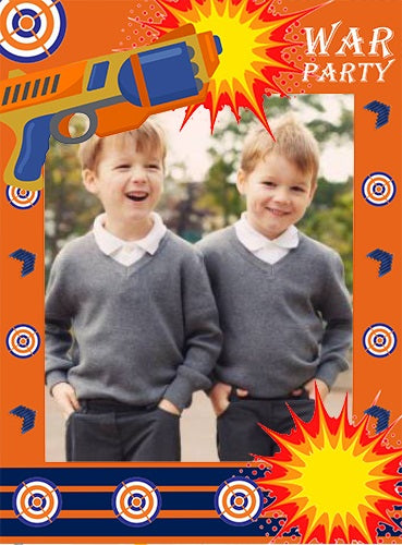 Battle Field -Birthday Party Selfie Photo Booth Frame