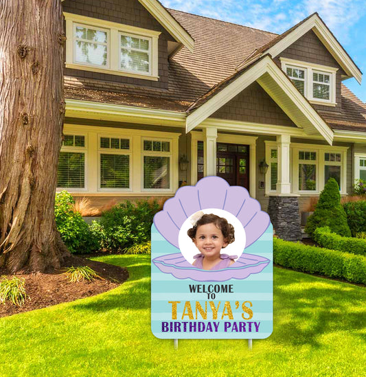 Mermaid Theme Birthday Party Welcome Board