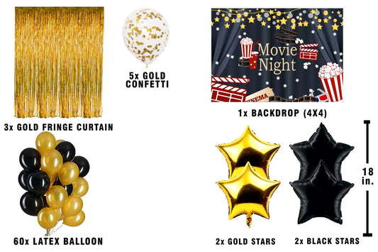 Movie Night Theme Decorations Complete Set