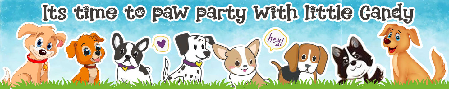 Dog Theme Birthday Long Banner for Decoration