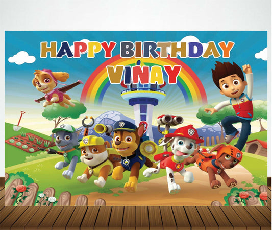 Paw Patrol Theme Birthday Party Backdrop
