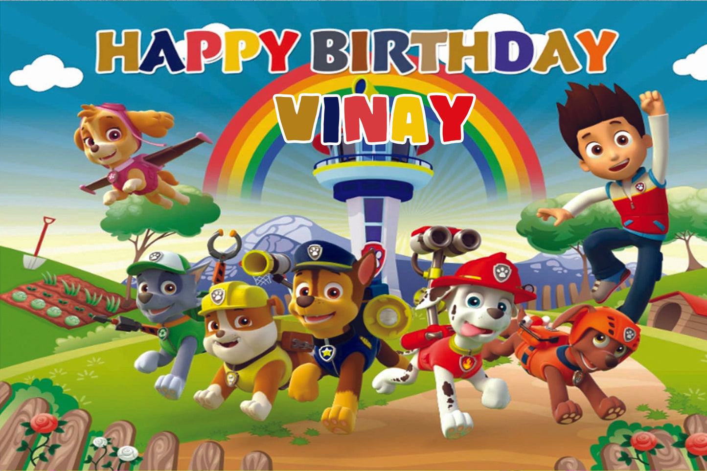 Paw Patrol Theme Birthday Party Backdrop