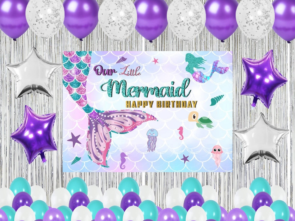 Mermaid Theme Birthday Party Complete Party Set for Girls