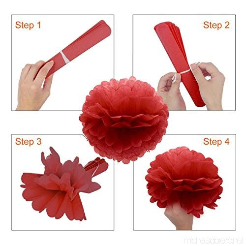 Tissue Paper Pom Poms And Paper Lanterns.