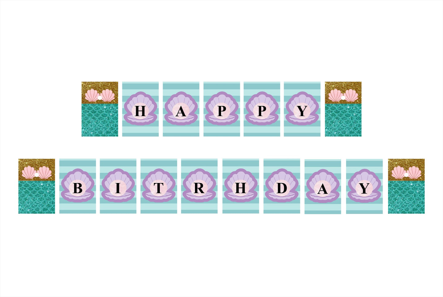 Mermaid Theme Birthday Party Banner for Decoration