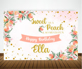 Personalize Girl Birthday Backdrop Banner