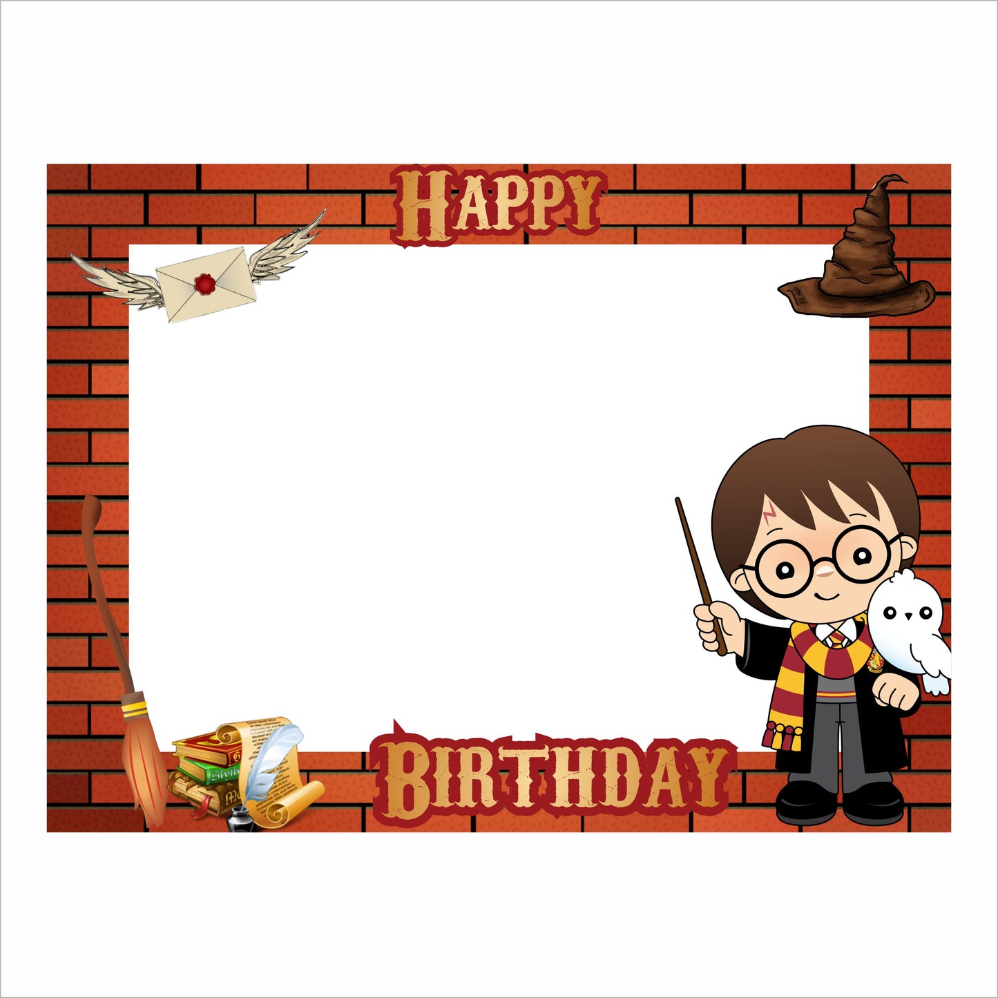 Harry Potter Theme Birthday Party Selfie Photo Booth Frame