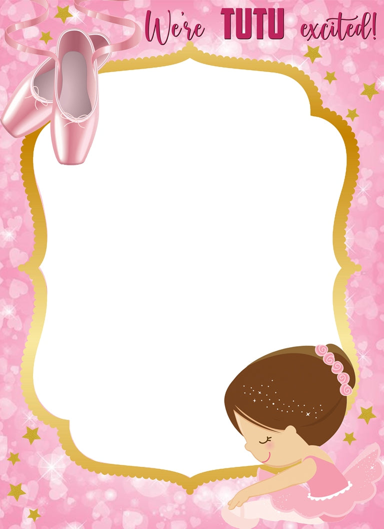 Ballerina Theme Birthday Party Selfie Photo Booth Frame