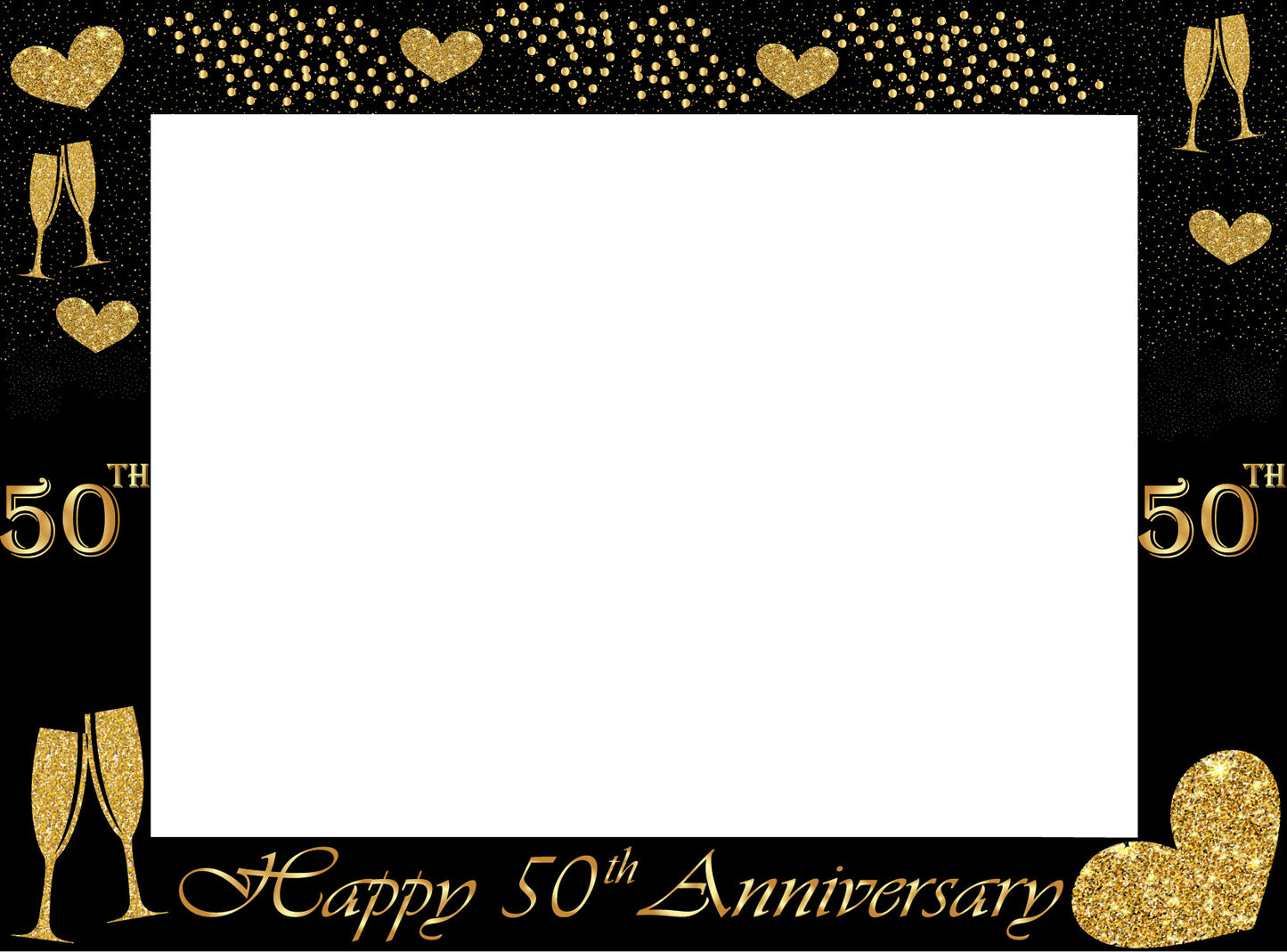 50th Anniversary Party Selfie Photo Booth Frame & Props