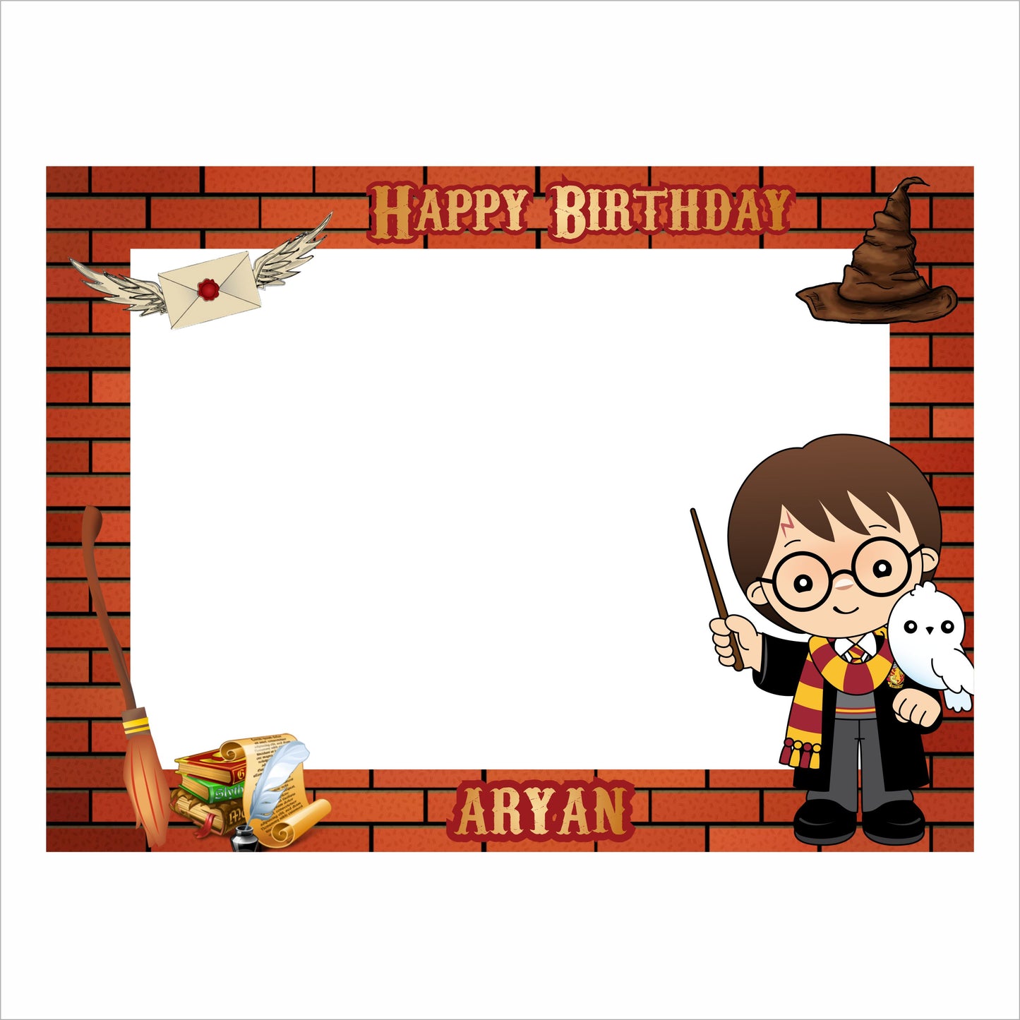 Harry Potter Theme Birthday Party Selfie Photo Booth Frame