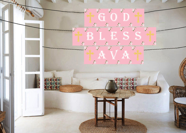 Baptism Ceremony Girls Banner Decoration