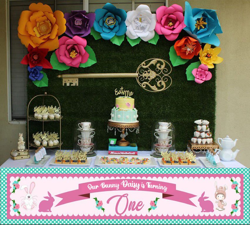 Some Bunny Is One Birthday Party Long Banner for Decoration