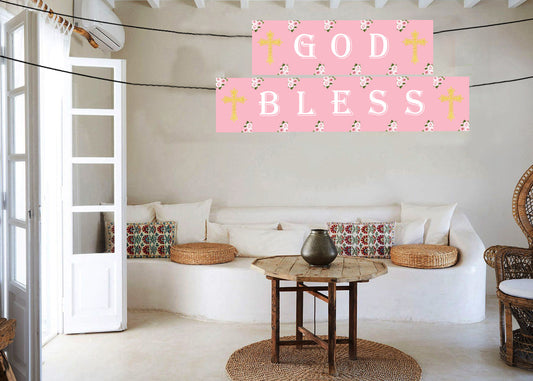 Baptism Ceremony Girls Banner Decoration