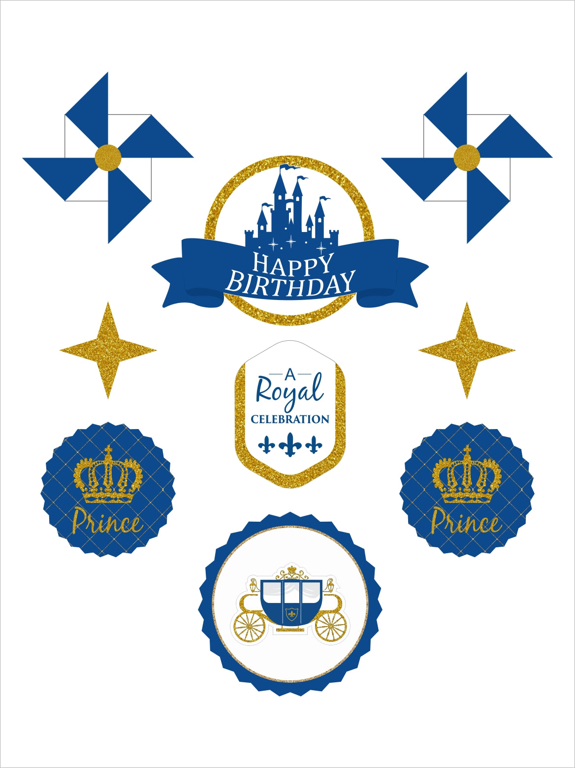 Prince Birthday Party Cake Topper /Cake Decoration Kit