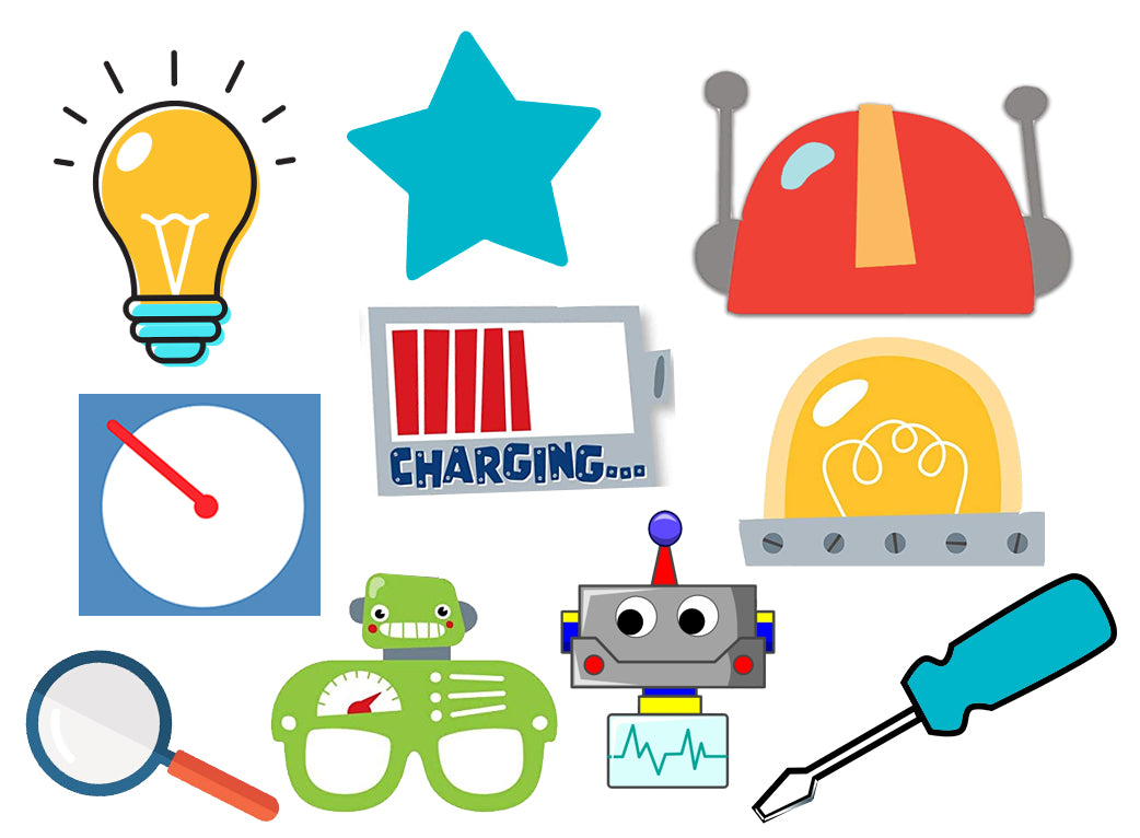 Robot Theme Birthday Party Photo Booth Props Kit