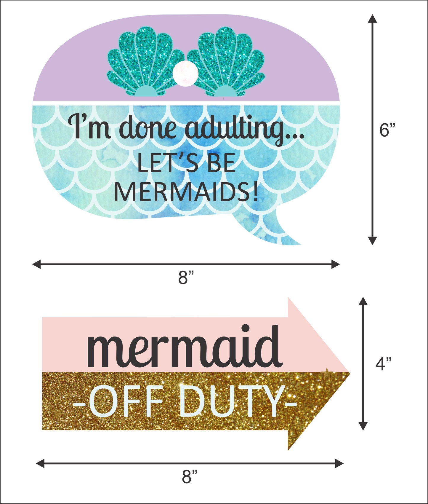Mermaid Theme Birthday Party Photo Booth Props Kit