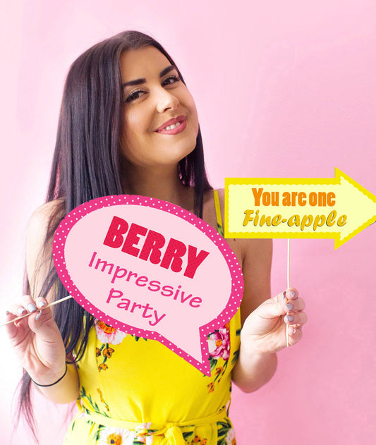 Twotti Fruity Theme Birthday Party Photo Booth Props Kit