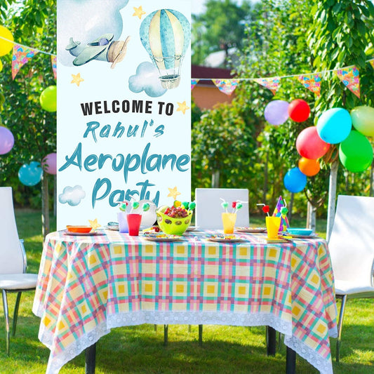 Aeroplane Customized Welcome Banner Roll up Standee (with stand)