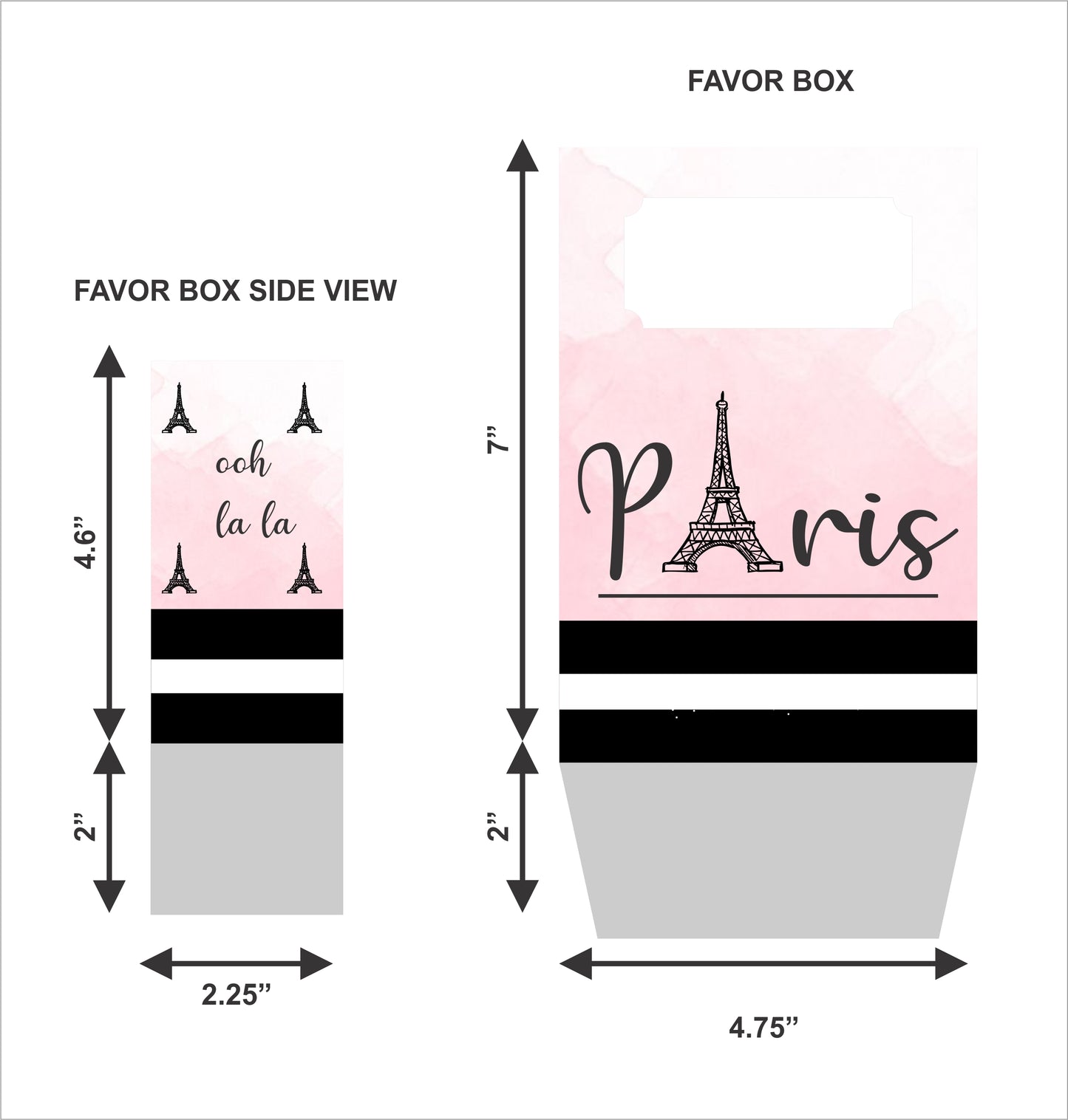 Oh La La - It'S Paris Theme Favor Box/Return Gift Bag (Pack Of 6)