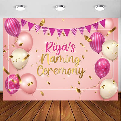 Naming Ceremony Girl Backdrop Banner Decoration
