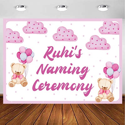 Naming Ceremony Girl Backdrop Banner Decoration