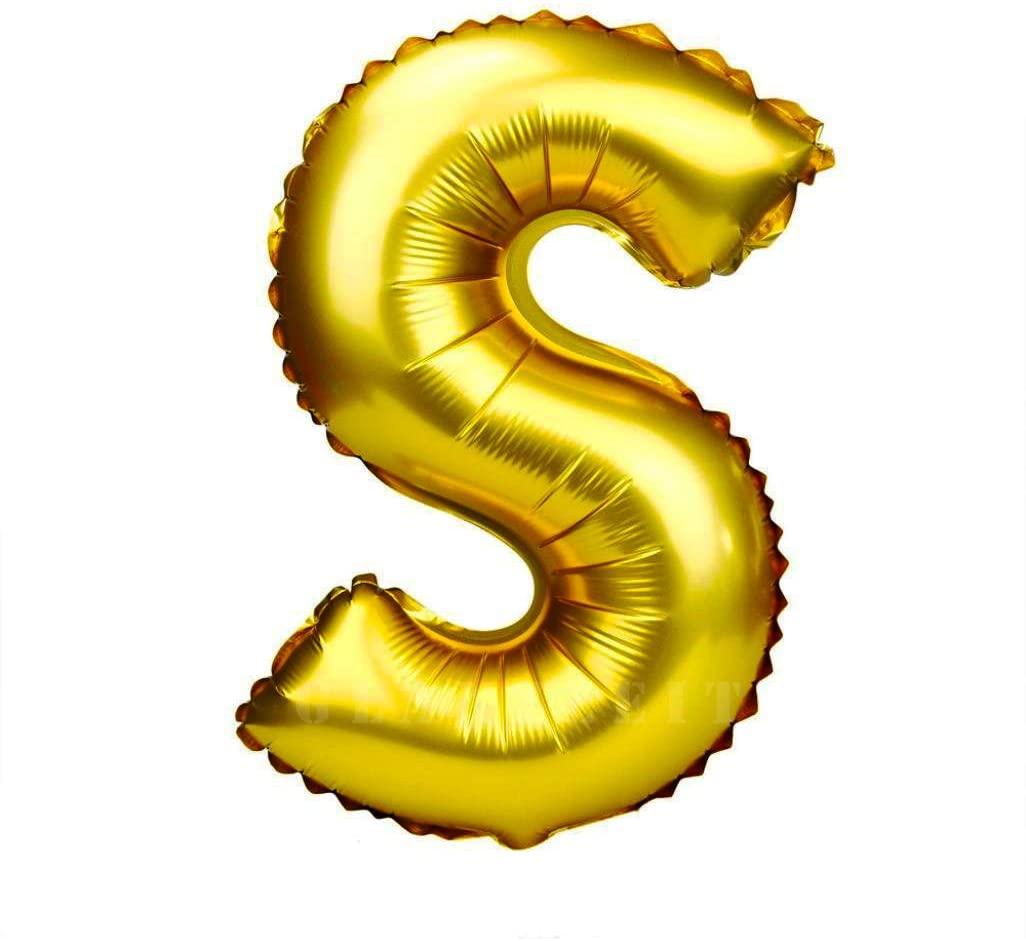 16 Inch S Alphabet Letter Balloons Birthday Balloons Gold Foil ...