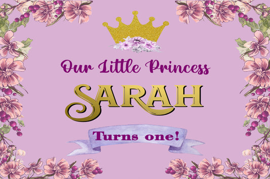 Personalize Princess Backdrop Banner