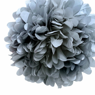 Silver Pom Pom Flower Decoration For Birthday Parties, Anniversary Party & Baby Shower
