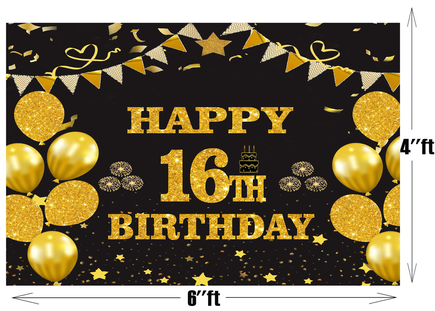 16th Birthday Party Backdrop